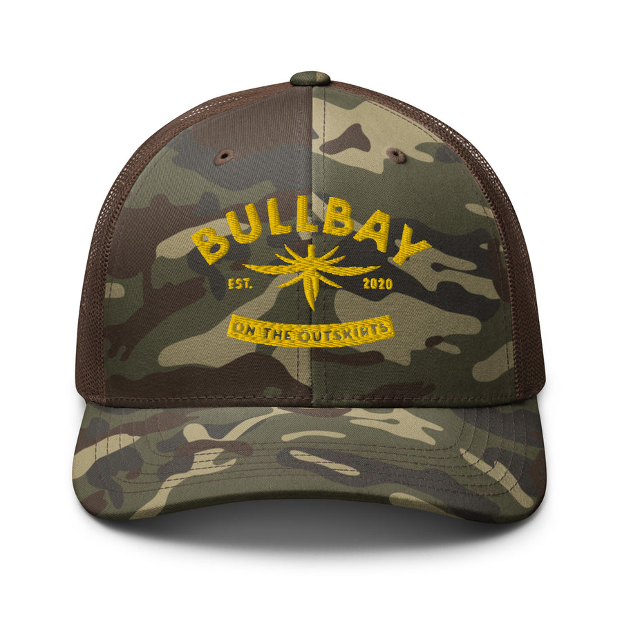 Down Palm Logo Camo Trucker - Bullbay Brand